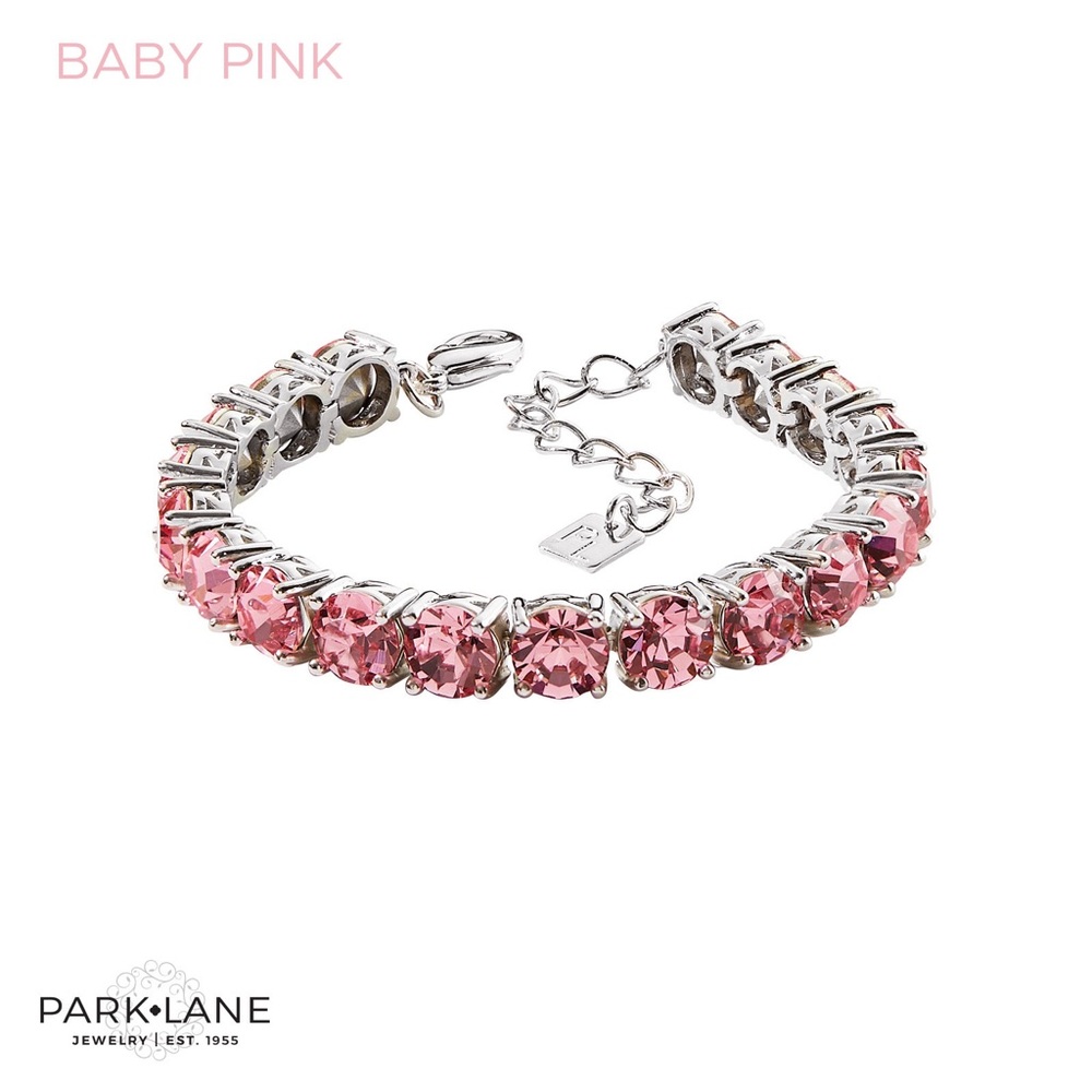 NWT GORGEOUS BABY PINK CZs AND ACCENT IMPRESSION BRACELET SPARKLING TENNIS - Picture 3 of 12